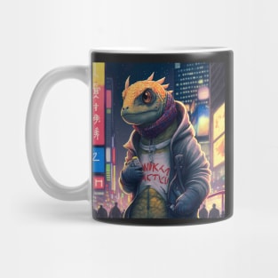 Lizzard in Tokyo Illustration Mug